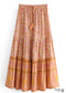 Faldas bohemias en rosa fuego carmesí para mujer